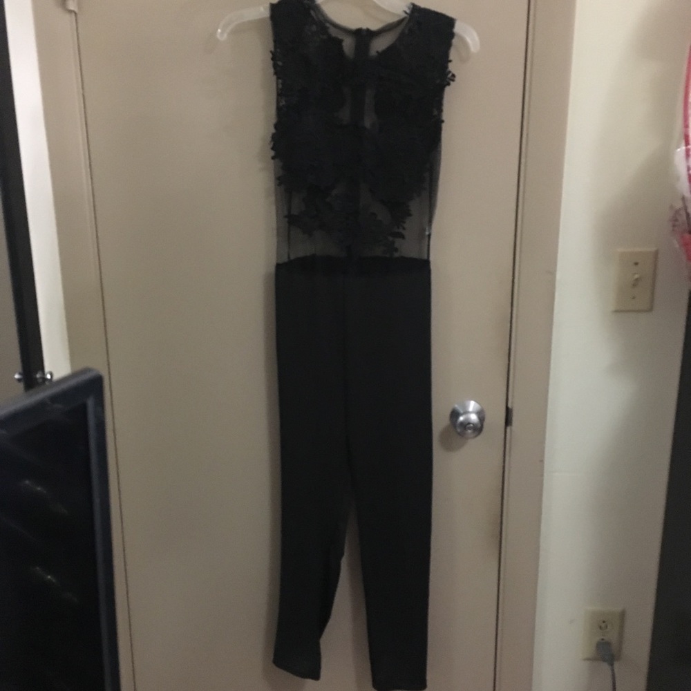 black mesh jumpsuit